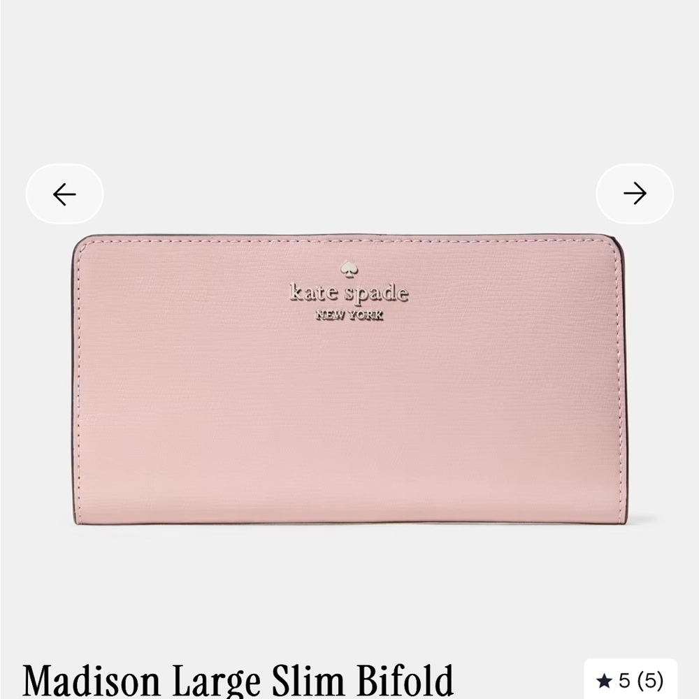 Kate Spade Blush Pink Slim Bifold Wallet Used
